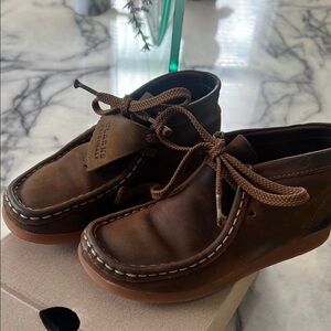 Clarks Kids Brown Leather Shoes